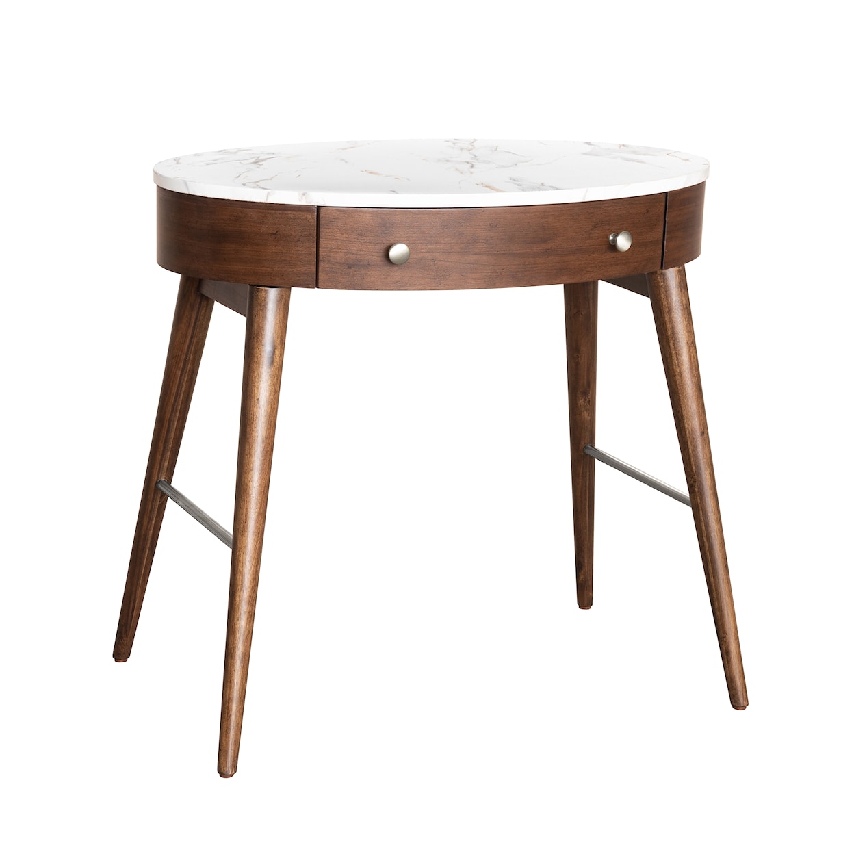 Accentrics Home Accents Mid-Century Oval Desk in Brown