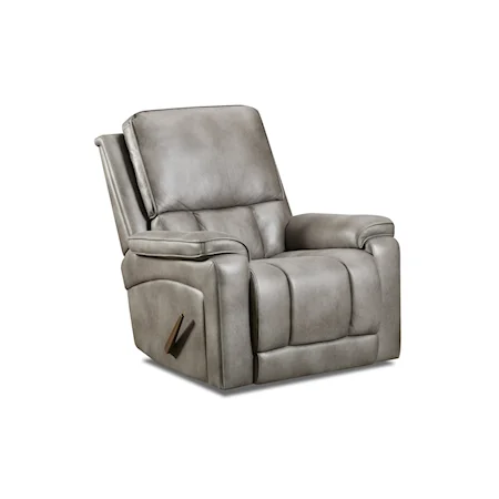 Contemporary Glider Recliner with Pillow Arms