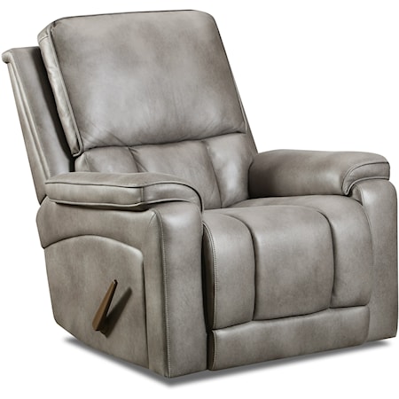 Contemporary Glider Recliner with Pillow Arms