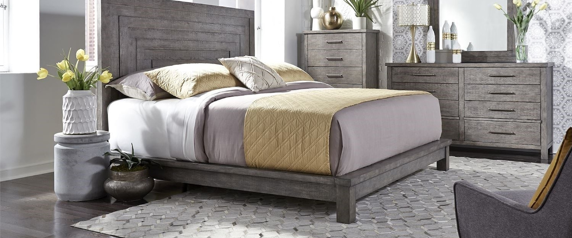 Contemporary Queen Panel Bedroom Group