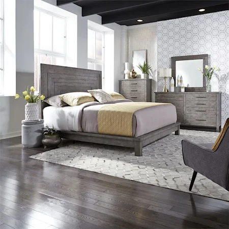 Contemporary 4-Piece King Platform Bedroom Group