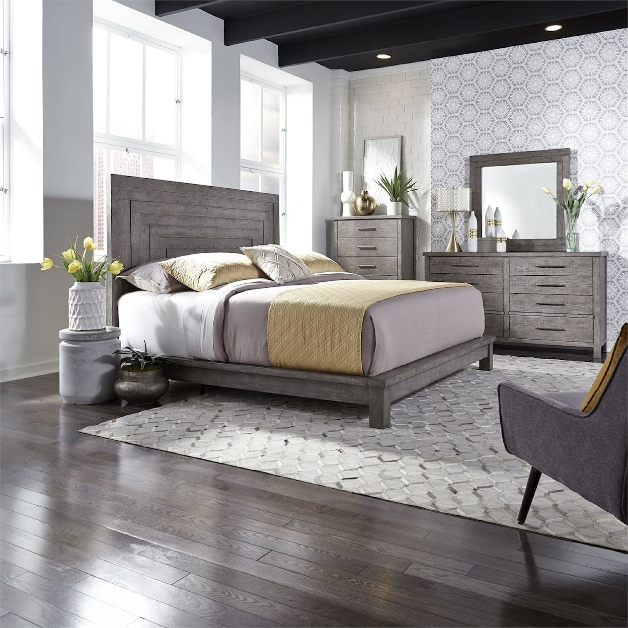 Liberty Furniture Modern Farmhouse King Platform Bedroom Group