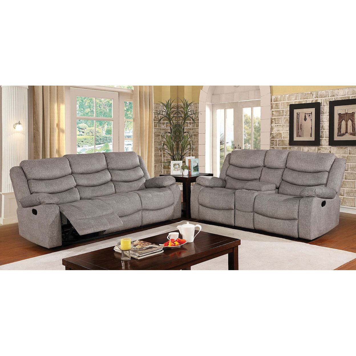 Furniture of America - FOA Castleford Sofa + Loveseat