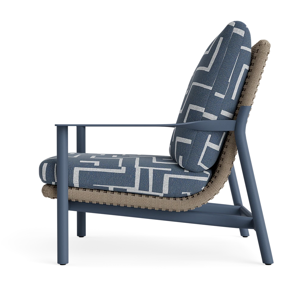 Modern Woven High-Back Lounge Chair