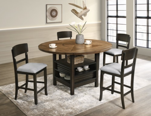 Transitional 5-Piece Counter Height Dining Set