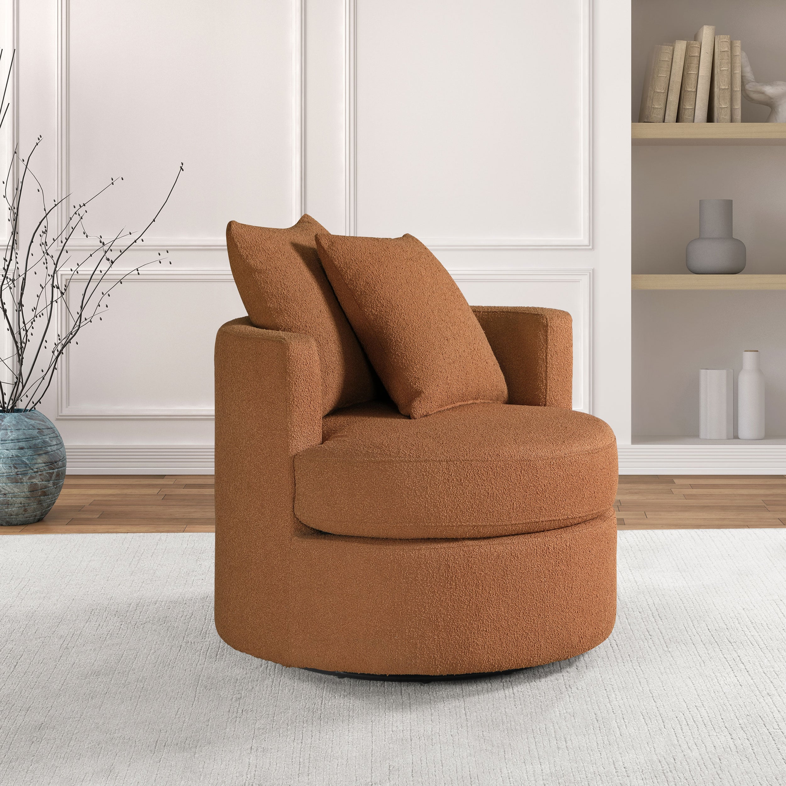 Coaster Debbie Debbie Swivel Accent Chair Burnt Orange