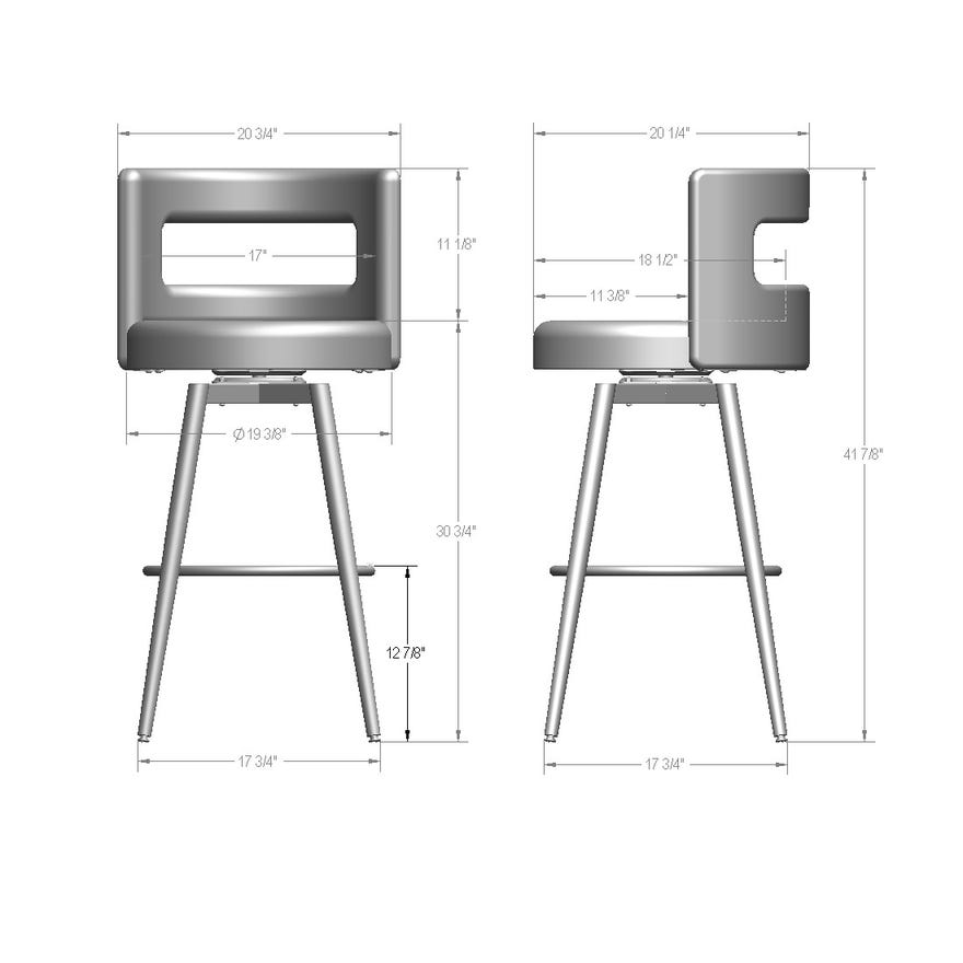 Upholstered Swivel Bar Stool