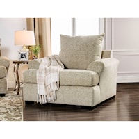 Transitional Chair with Loose Back Pillow
