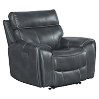 Contemporary Power Recliner with USB Port and Power Headrest