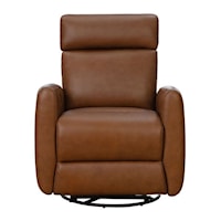 Contemporary Swivel Power Recliner with Power Headrest