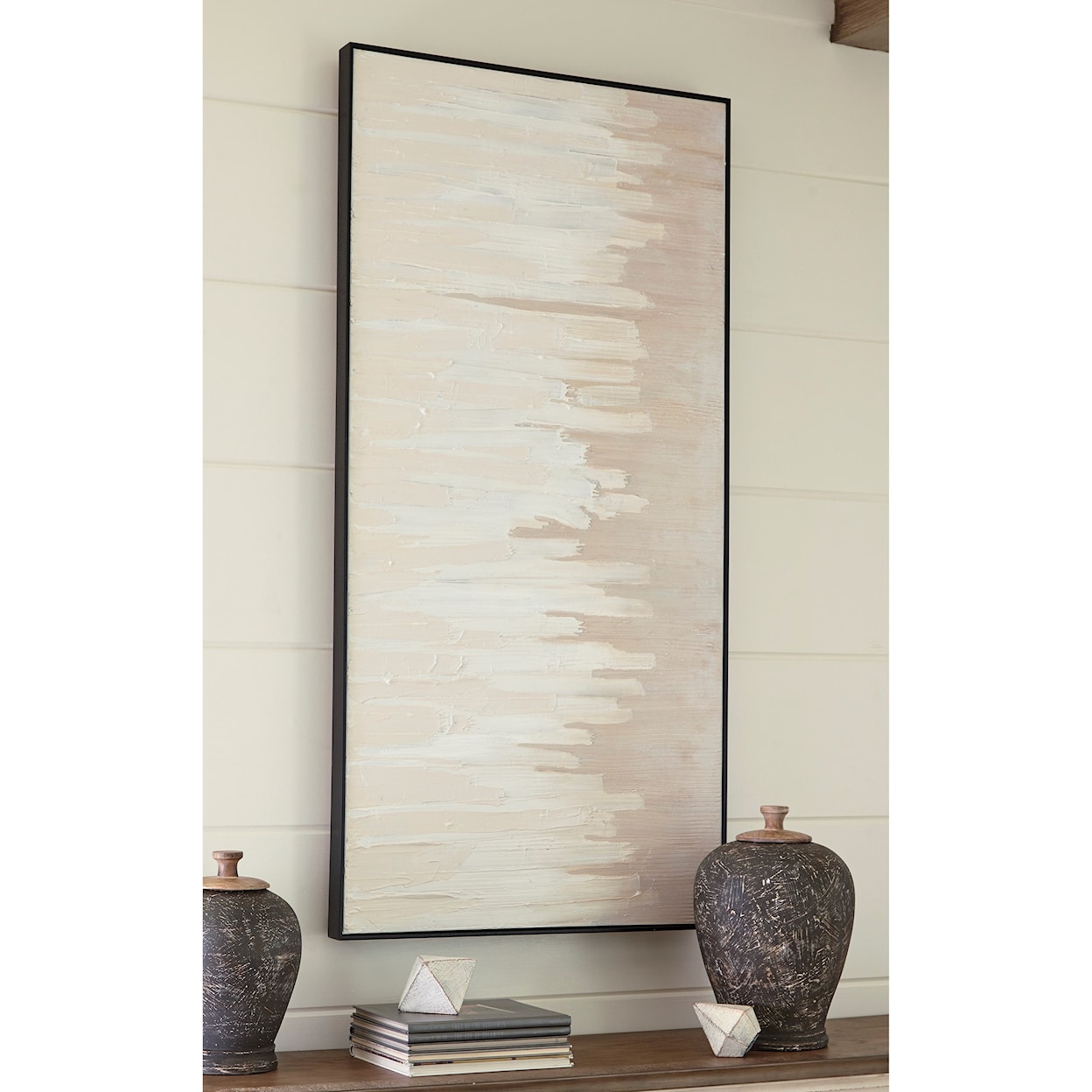 Ashley Furniture Signature Design Wall Art Jennaya Tan/White Wall Art