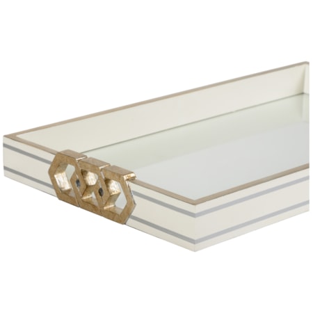 Copas Serving Tray - White/Silver