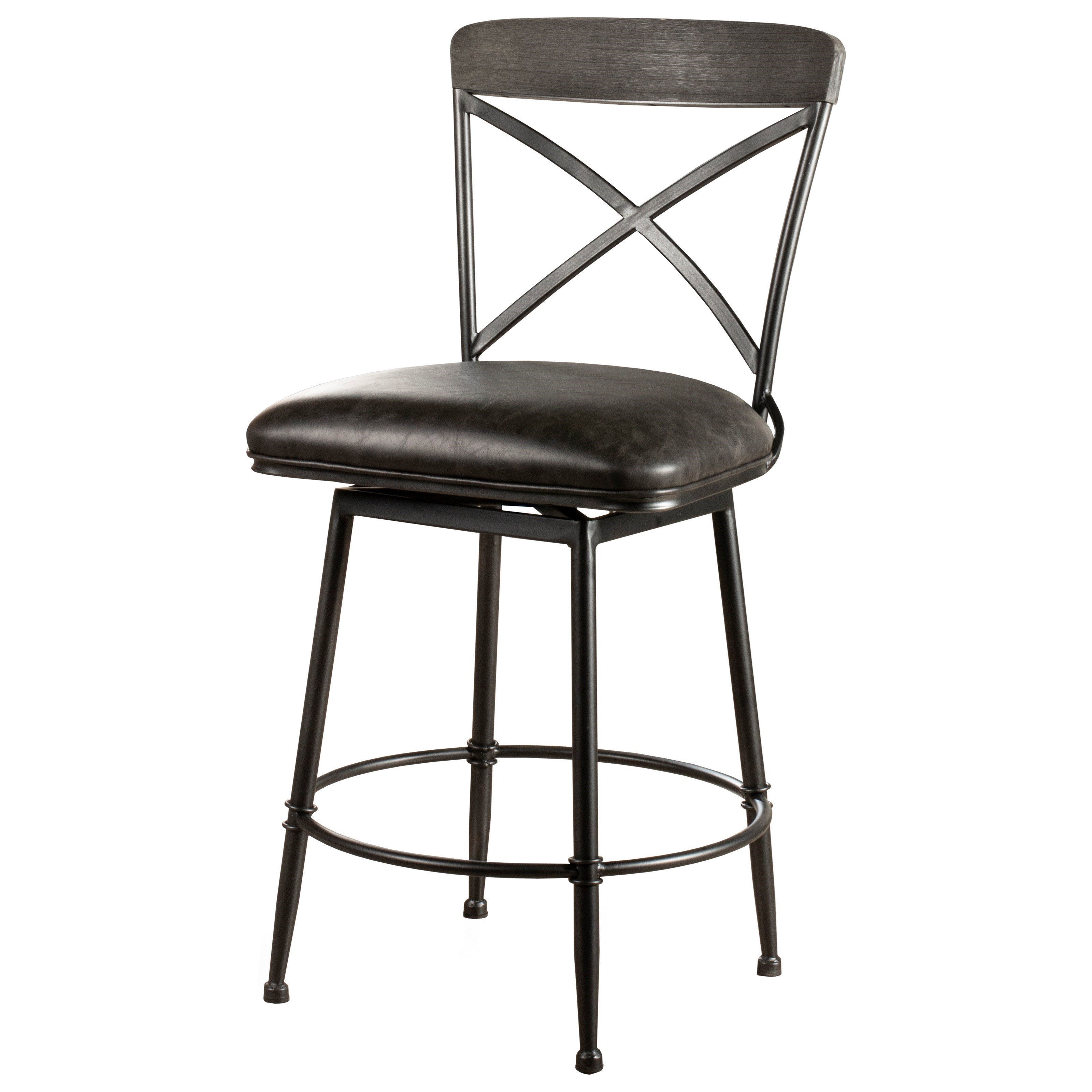 Wood and metal swivel best sale bar stools with backs