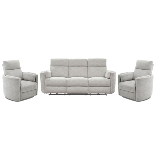 Casual Power Reclining Sofa and Two Recliners Set