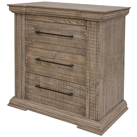 Transitional 3-Drawer Nightstand