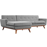 Left-Facing Upholstered Fabric Sectional Sofa