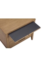 2-Drawer Nightstand features an easy to clean pullout heat-resistant shelf. 