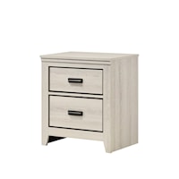 Carter Rustic 2-Drawer Nightstand - White