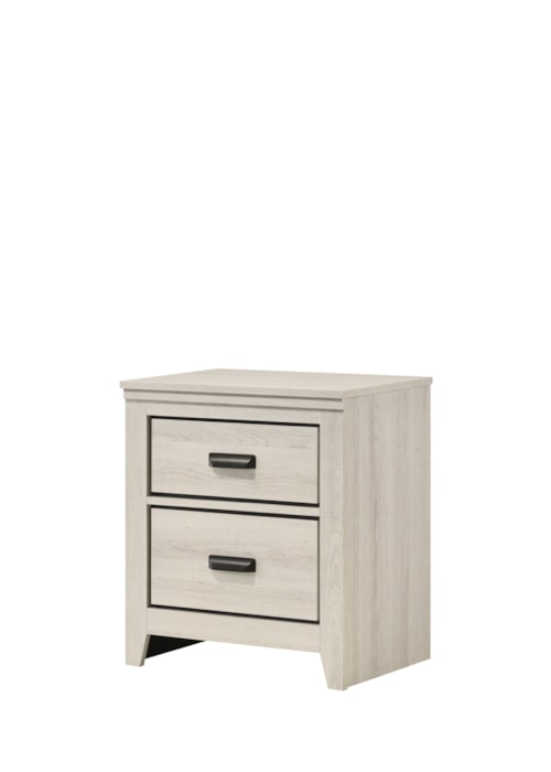 Carter Rustic 2-Drawer Nightstand - White