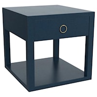 Transitional Raffia End / Bedside Table with 1 Drawer