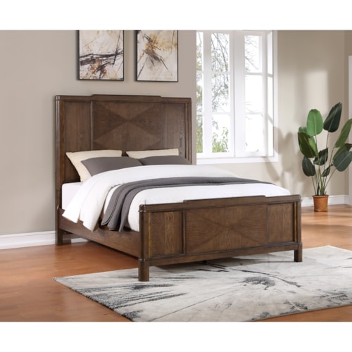 Transitional Queen Panel Bed