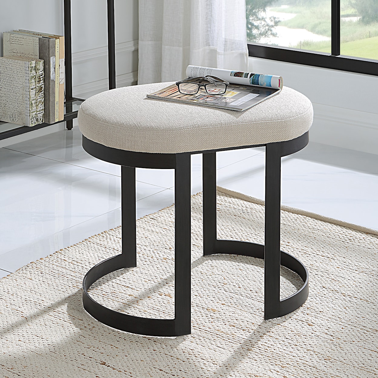 Uttermost Infinity Infinity Black Accent Stool