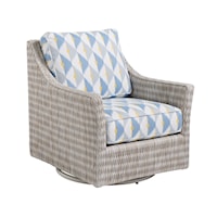 Outdoor Coastal Wicker Lounge Chair with Swivel & Glide