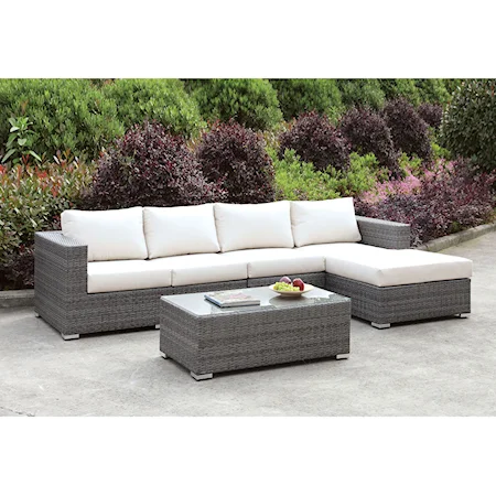 L-Sectional w/ Right Chaise + Coffee Table