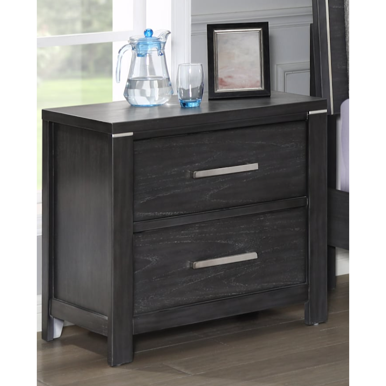 New Classic Furniture Odessa Odessa Nightstand-Charcoal