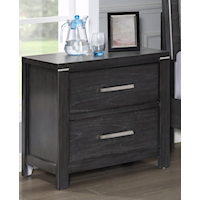 Transitional 2-Drawer Nightstand w/Chrome Handles