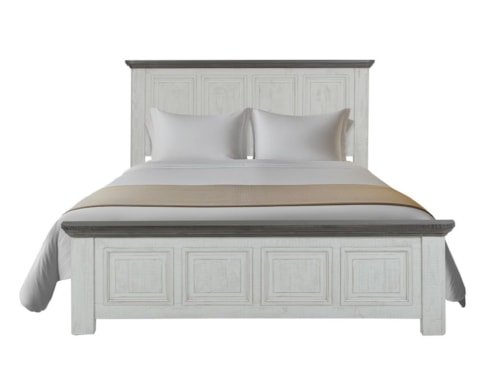 Farmhouse Queen Panel Bedroom with Two-Tone Finish