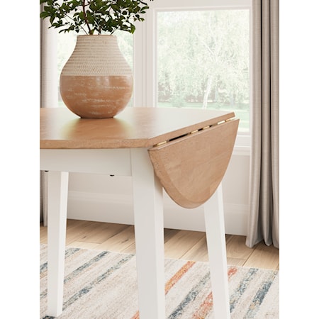 Round Drm Drop Leaf Table