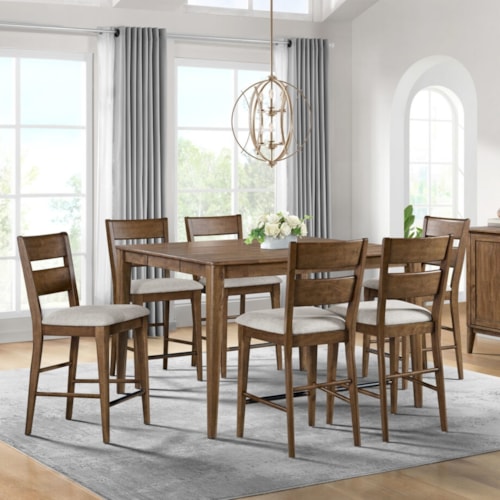 Transitional 7-Piece Counter Height Dining Set
