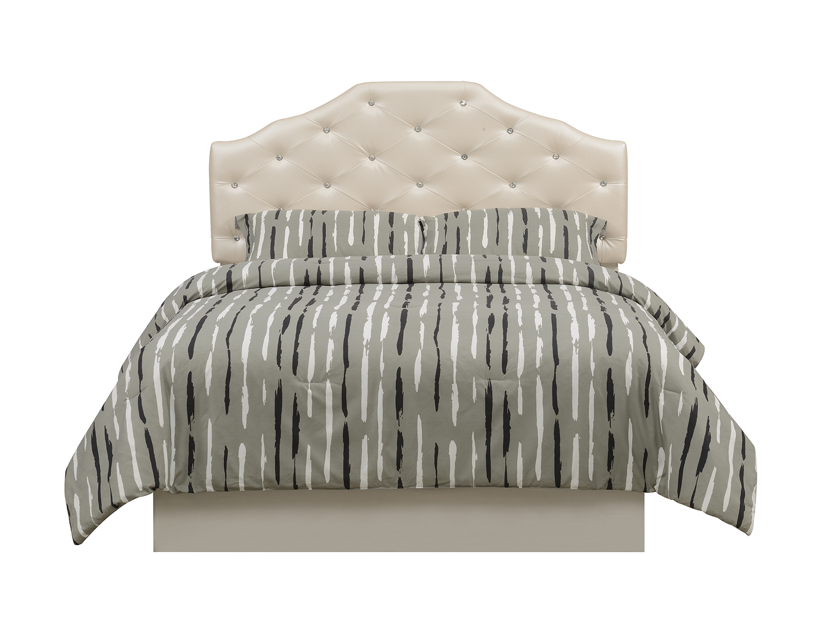 Steve Silver Dawson Queen Headboard, Silver Faux Leather