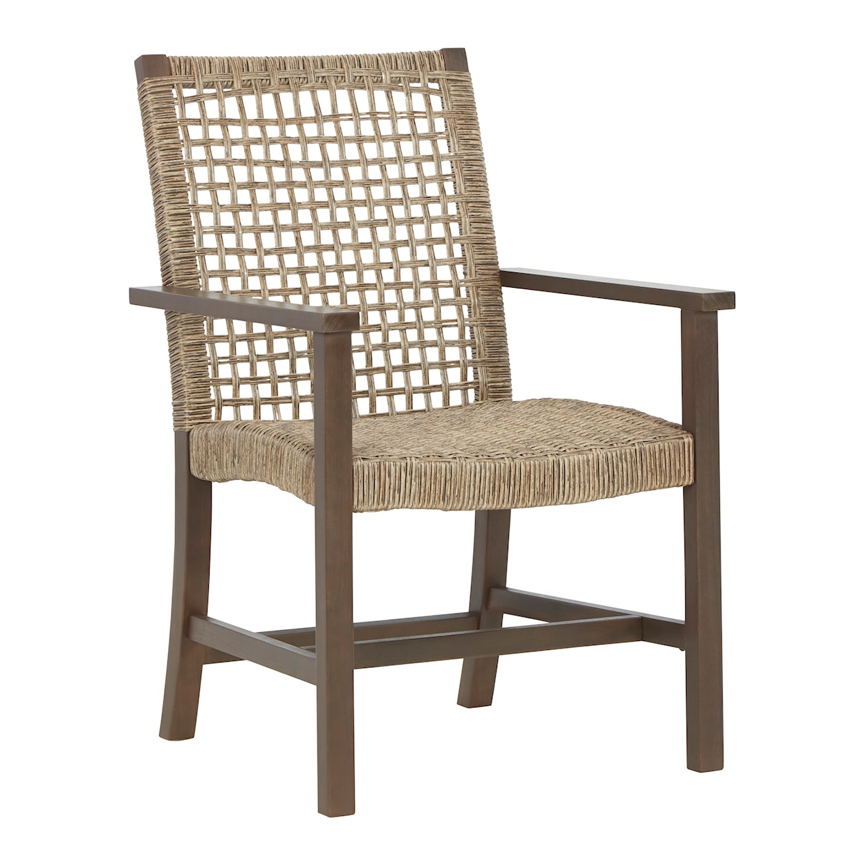 Ashley Furniture Signature Design Germalia Resin Wicker/Wood Outdoor Dining Arm Chair