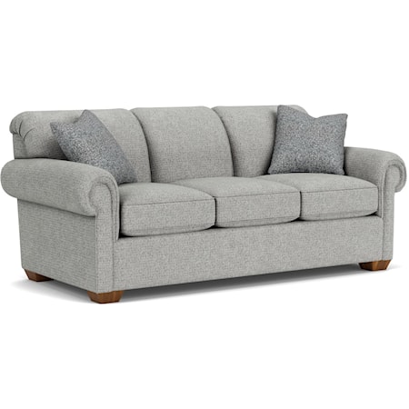 Stationary Sofa with Rolled Arms