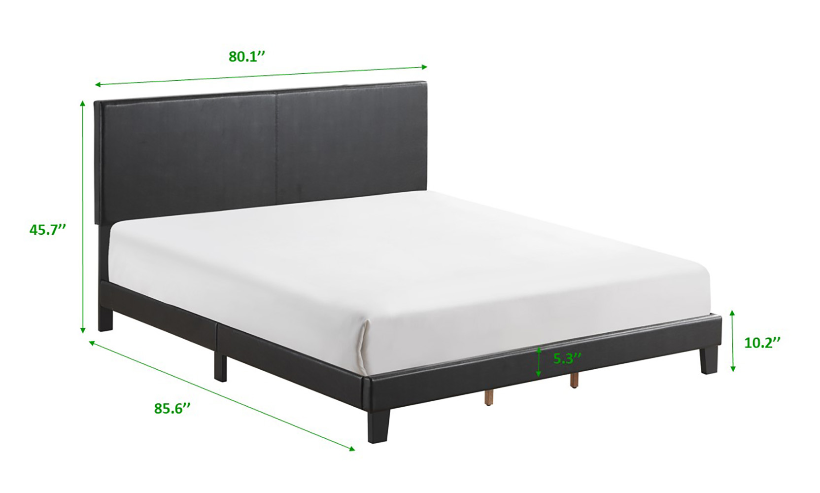 Crown Mark Yates 5281PUK King Platform Bed with Adjustable Headboard