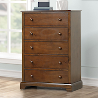Casual 5-Drawer Chest with Wheel Glides