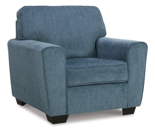 Contemporary Upholstered Chair with Block Legs
