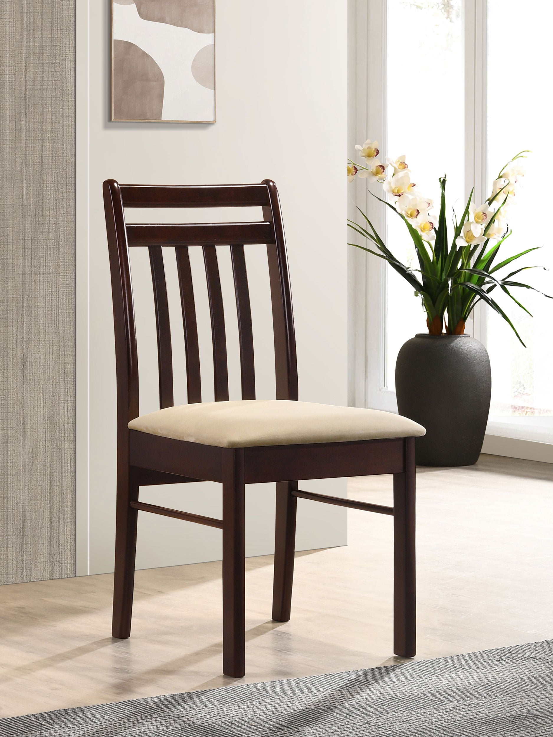 Slat Back Wood Dining Side Chair