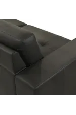 Armen Living Faelin Contemporary Leather Robust Track-Arm Sofa with Tufted Back Cushions