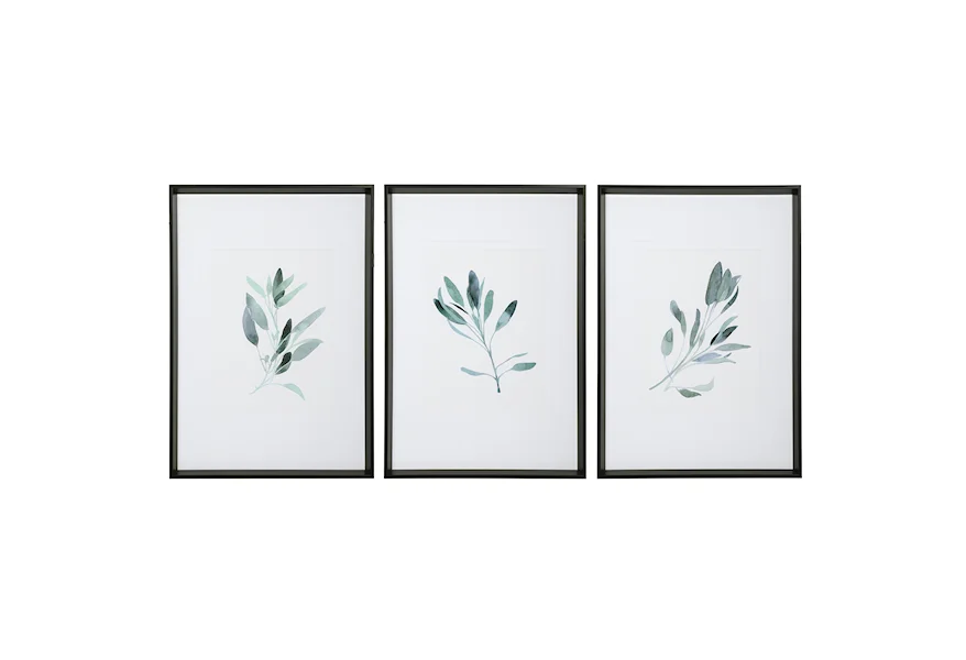 Simple Sage Simple Sage Watercolor Prints, S/3 by Uttermost at Esprit Decor Home Furnishings