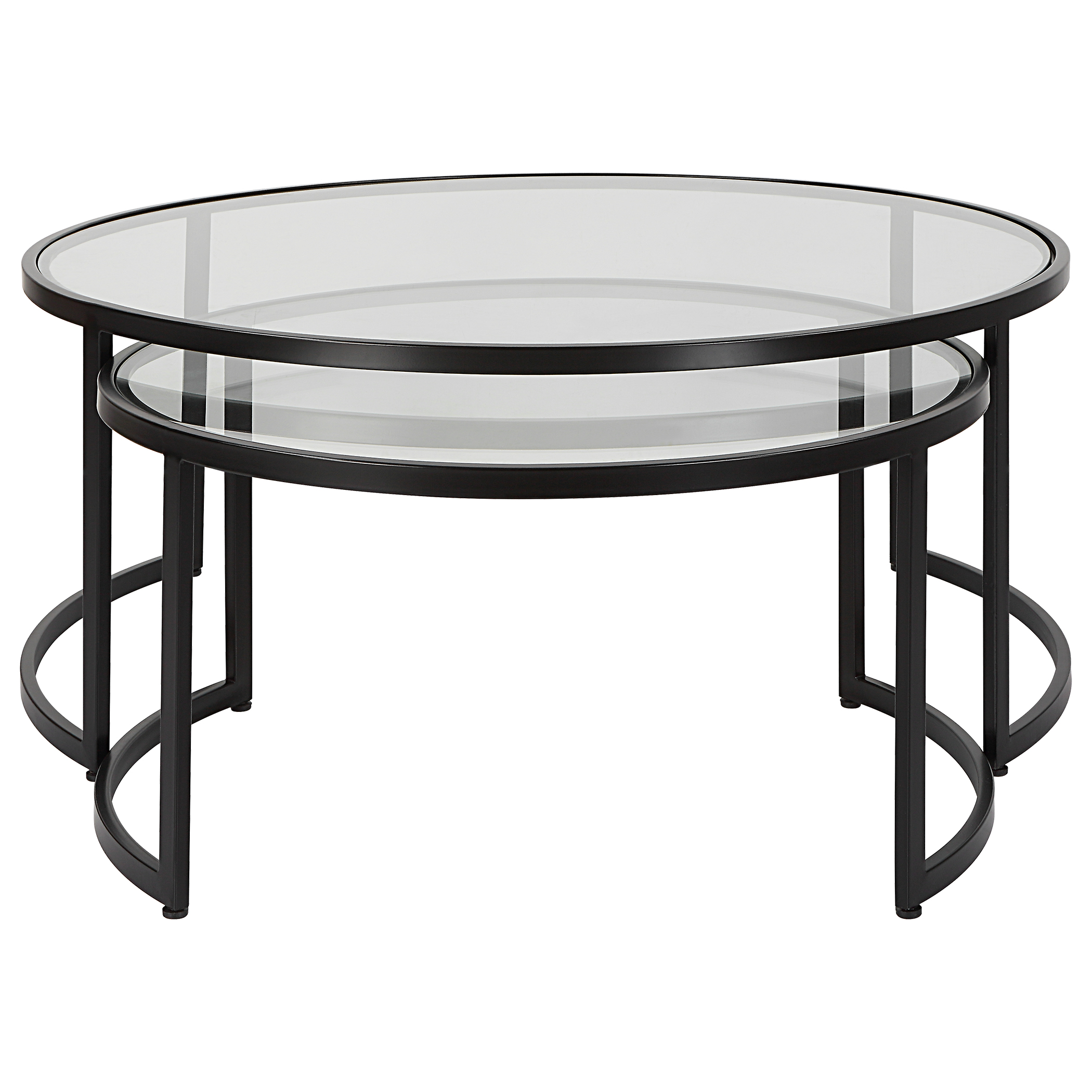 Rhea Black Nesting Coffee Tables S/2