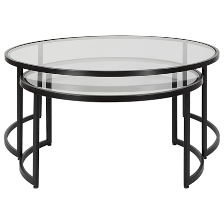 Rhea Black Nesting Coffee Tables S/2