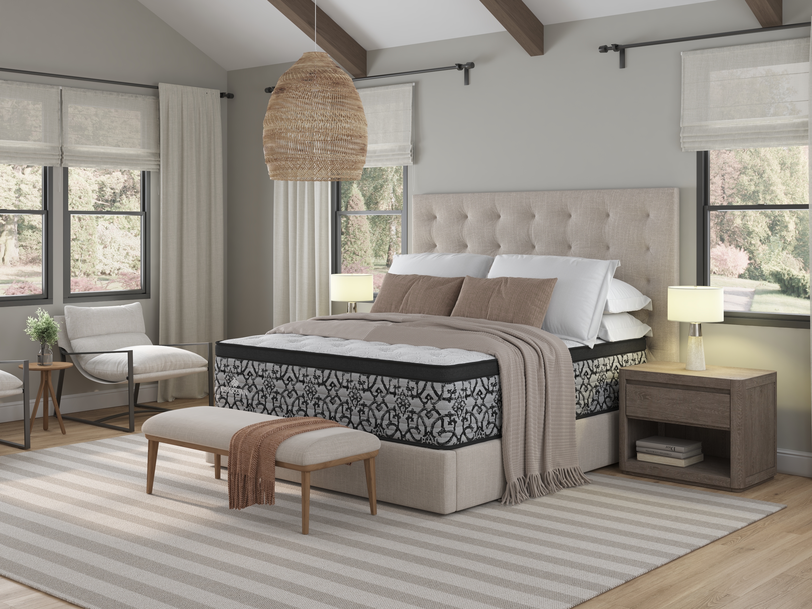 Queen Prime Design Motif Plush Euro Top