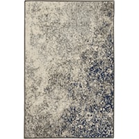 1'10" x 2'10" Charcoal Ivory Rectangle Rug