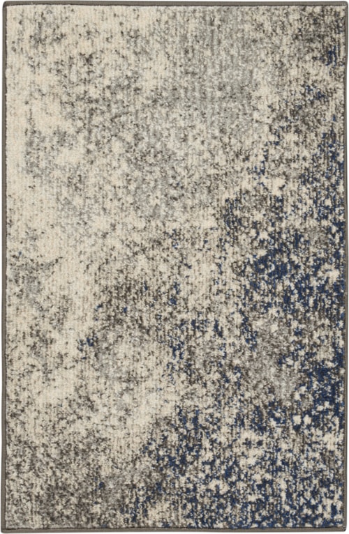 1'10" x 2'10" Charcoal Ivory Rectangle Rug