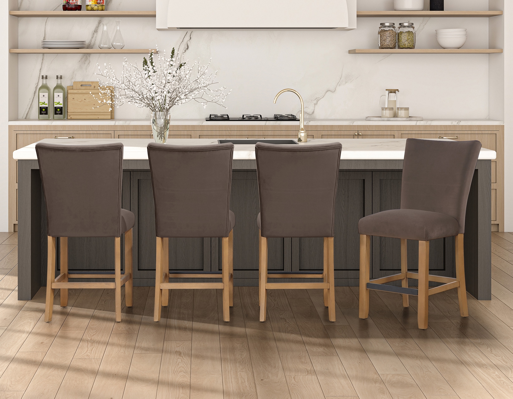Steve Silver Artemis Upholstered Armless Counter Chair
