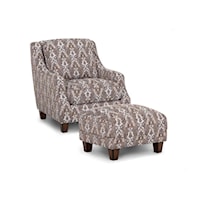 Traditional Accent Chair & Ottoman Set