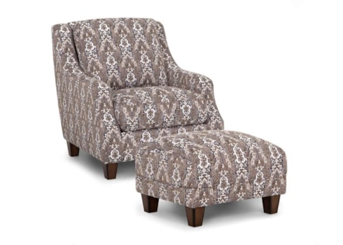 Traditional Accent Chair & Ottoman Set
